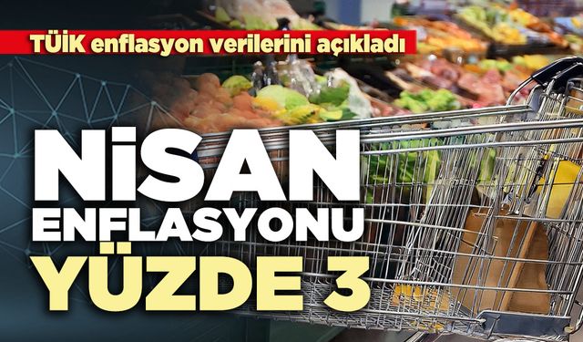 TÜİK enflasyon verilerini açıkladı: Nisan enflasyonu yüzde 3