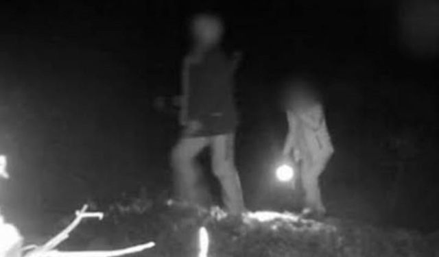 3 kaçak avcı gece avında fotokapanla yakalandı