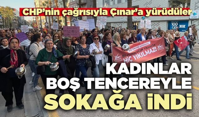 Kadınlar boş tencereyle sokağa indi