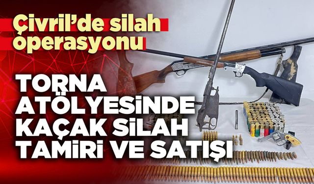 Torna atölyesinde kaçak silah tamiri ve satışı