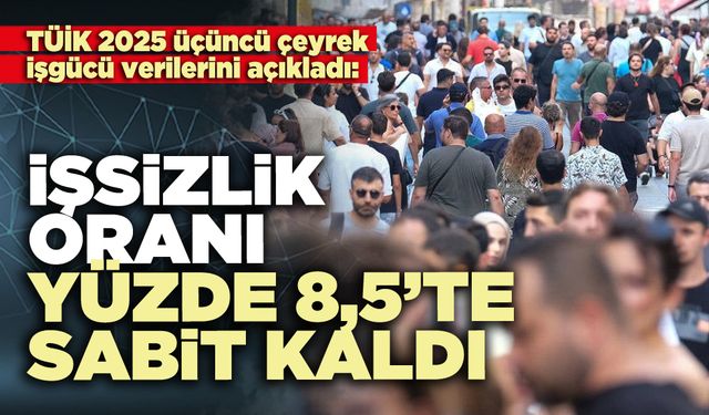 İşsizlik oranı yüzde 8,5’te sabit kaldı