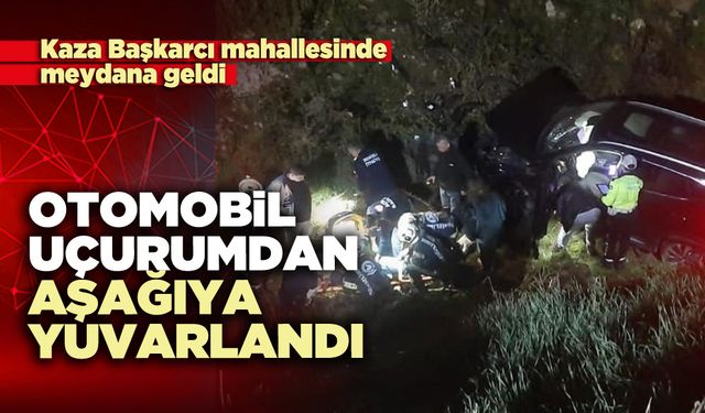 Otomobil uçurumdan aşağıya yuvarlandı