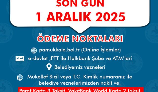 Pamukkale Belediyesi Vergi Ödemeleri Duyuru İlanı 17-18 Kasım 2025 Popup Reklamı