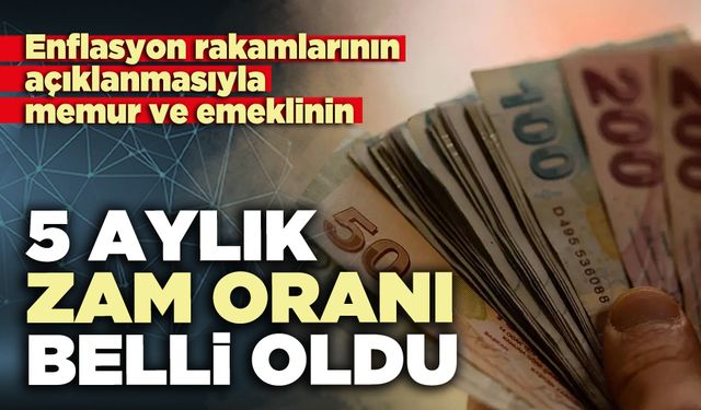 Memur ve emeklinin 5 aylık zam oranı belli oldu