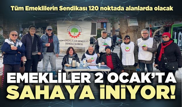 Emekliler 2 Ocak’ta 120 noktada alanlarda olacak