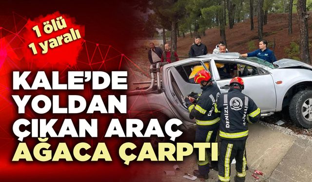 Kale’de yoldan çıkan araç ağaca çarptı; 1 Kişi öldü, 1 kişi yaralandı
