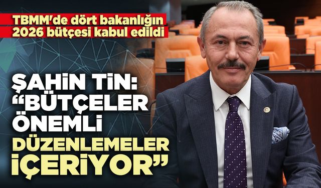 Şahin Tin: “Bütçeler önemli düzenlemeler içeriyor”