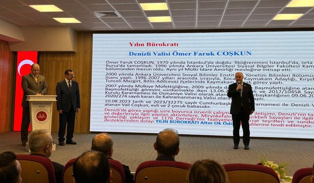 Denizli’de ‘2025 Altın Ok’ Ödülü Vali Coşkun’a verildi