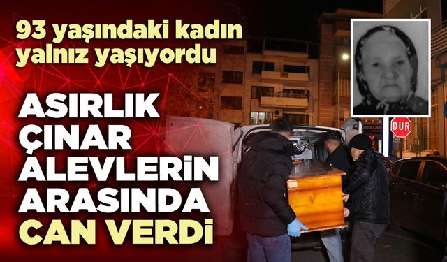Asırlık çınar alevlerin arasında can verdi