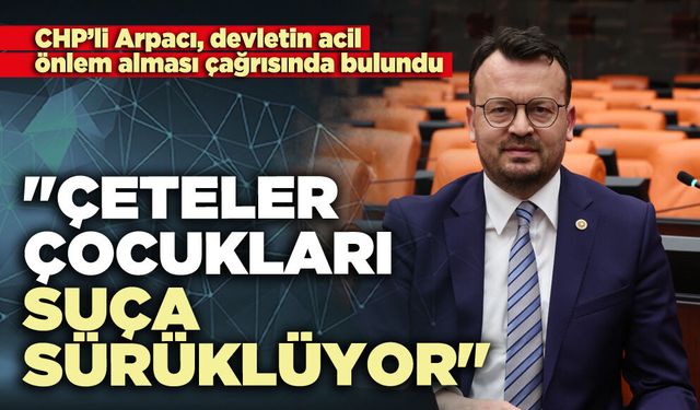 CHP Milletvekili Arpacı: "Çeteler, çocukları suça sürüklüyor"
