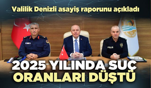 Valilik Denizli asayiş raporunu açıkladı: 2025 yılında suç oranları düştü