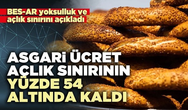 BES-AR açıkladı: Asgari ücret açlık sınırının yüzde 54 altında kaldı