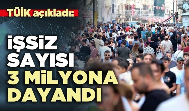 TÜİK açıkladı: İşsiz sayısı 3 milyona dayandı