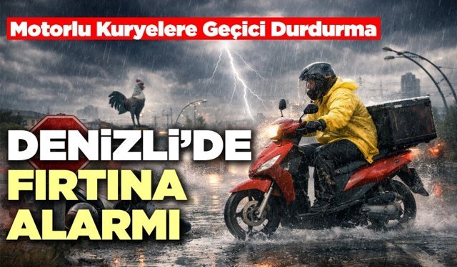 Denizli’de Fırtına Alarmı: Motorlu Kuryelere Geçici Durdurma