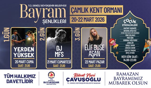 Denizli Büyükşehir Belediyesi Ramazan Bayramı etkinlikleri Popup Reklamı 19-20 Mart 2026