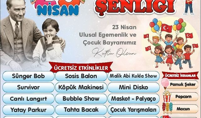 Pamukkale Belediyesi 23 Nisan Çocuk Şenliği 20 Nisan Popup Reklamı