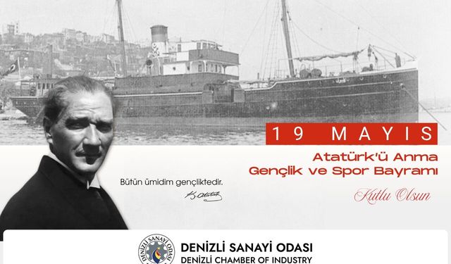 Denizli Sanayi Odası 19 Mayıs Gençlik ve Spor Bayramı Kutlama İlanı 19.05.2026