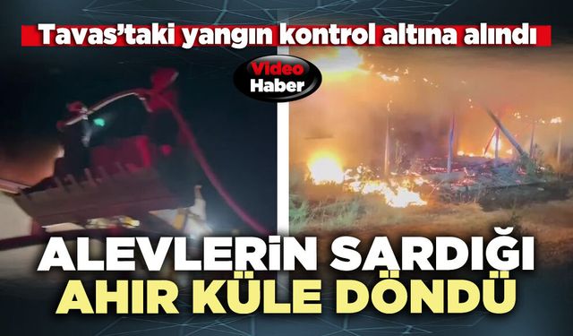 Alevlerin sardığı ahır küle döndü