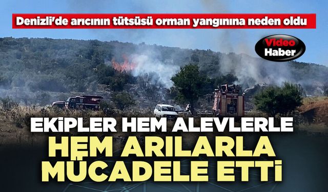Ekipler hem alevlerle hem arılarla mücadele etti