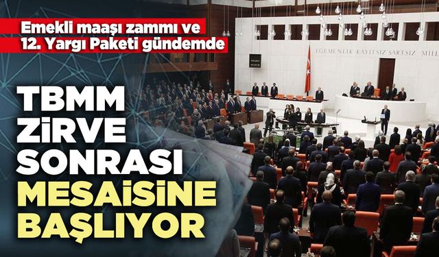 TBMM zirve sonrası mesaisine başlıyor