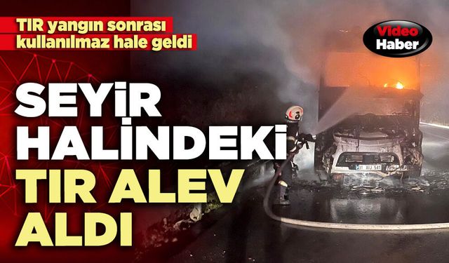 Seyir halindeki tır alev aldı