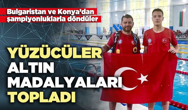Yüzücüler altın madalyaları topladı