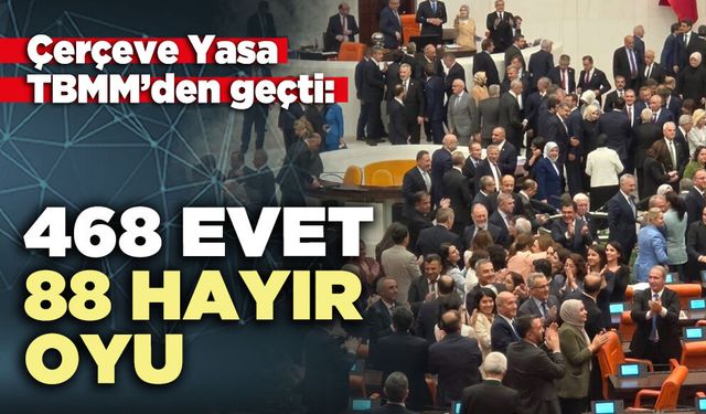 Çerçeve Yasa TBMM’den geçti: 468 evet, 88 hayır oyu
