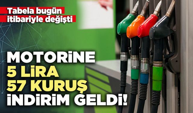 Motorine 5 lira 57 kuruş indirim geldi!