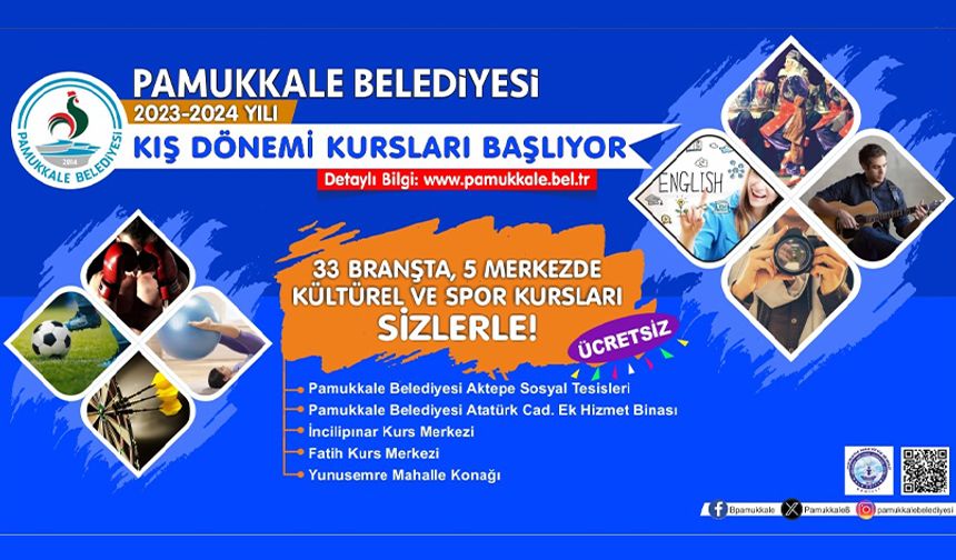 Pamukkale Belediyesi Kış Kurslarına Başvurular Başladı