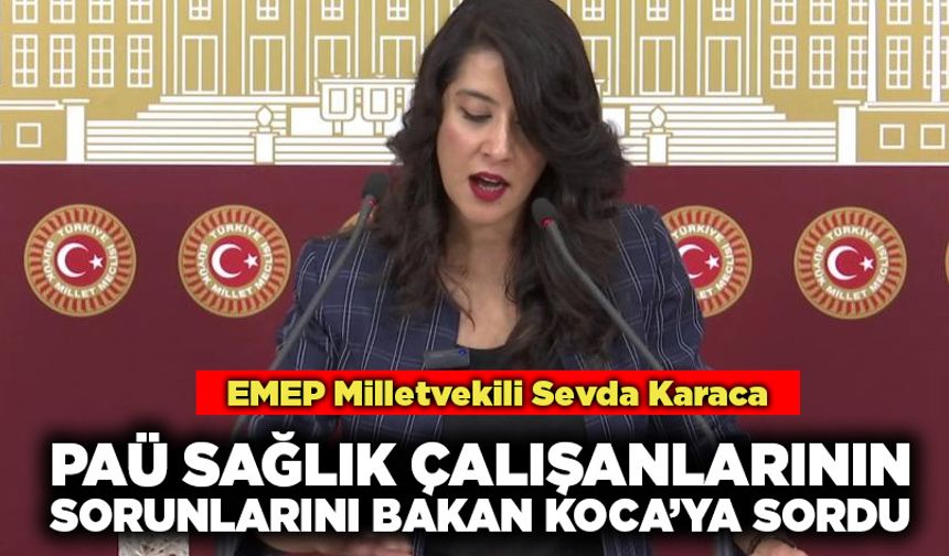 EMEP Milletvekili Sevda Karaca  PAÜ Sağlık Çalışanlarının Sorunlarını Bakan Koca’ya Sordu