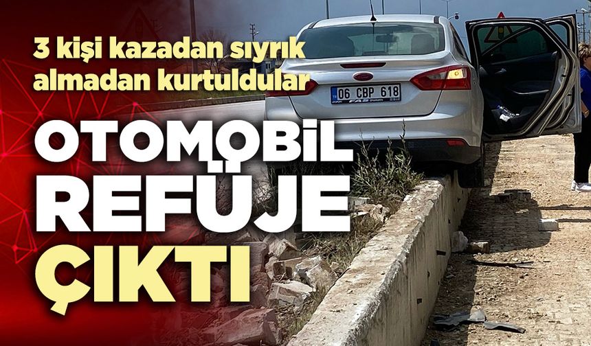 Otomobil refüje çıktı