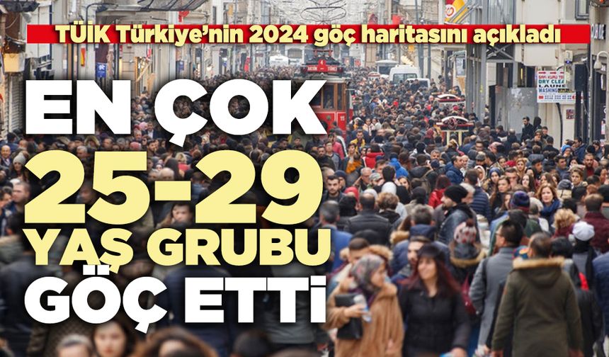 TÜİK açıkladı: En çok 25-29 yaş grubu göç etti
