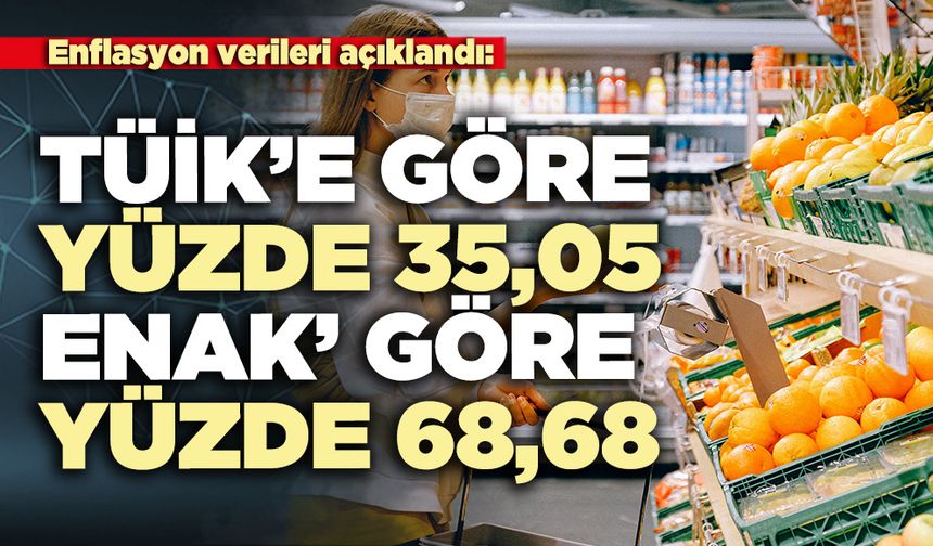 Enflasyon verileri açıklandı: TÜİK’E göre yüzde 35,05 ENAK’a göre yüzde 68,68
