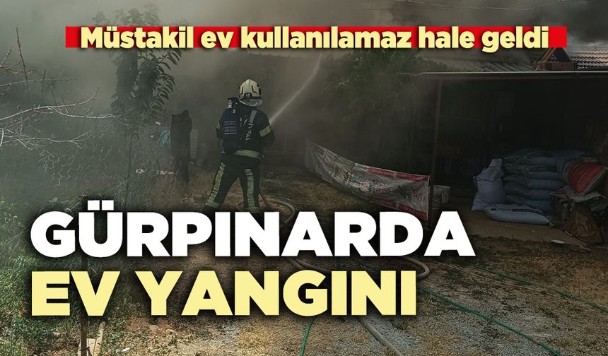 Gürpınar'da ev yangını: Müstakil ev kullanılamaz hale geldi