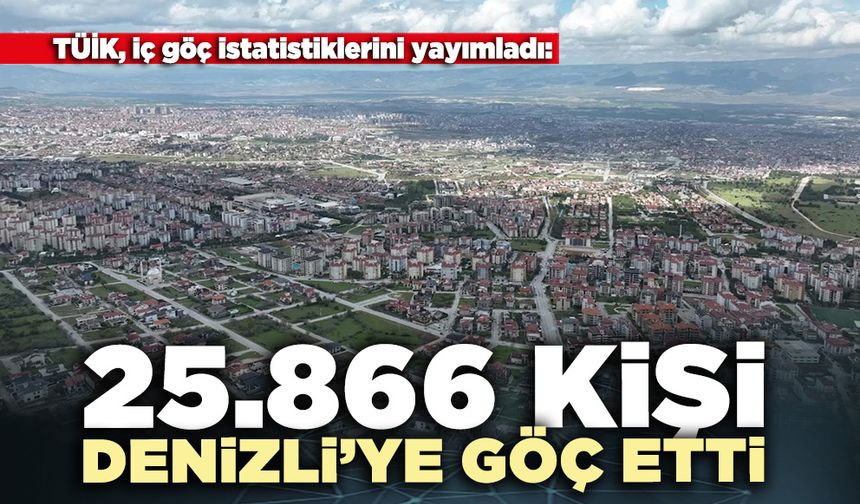 TÜİK: 25866 kişi de Denizli’ye göç etti