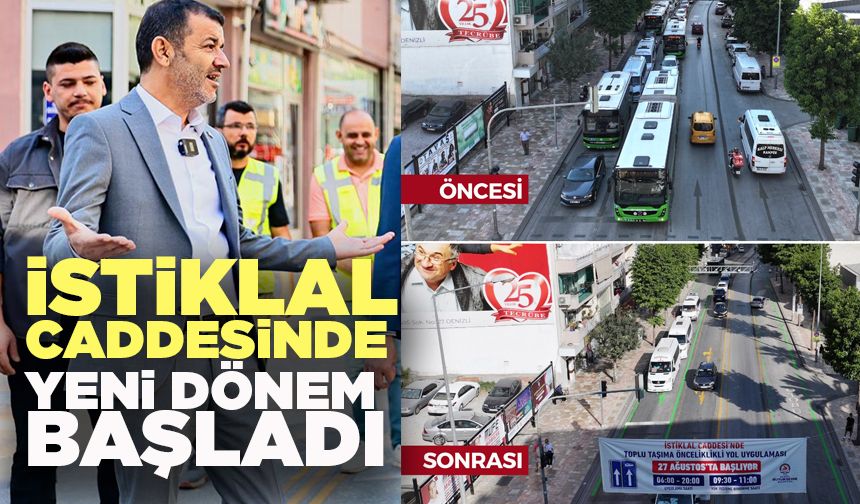 Denizli İstiklal Caddesi’nde yeni ulaşım düzenlemesi başladı