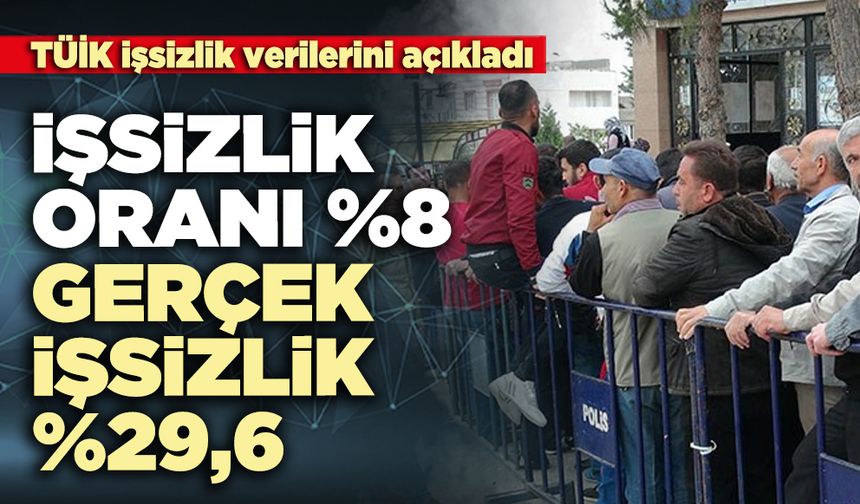 İşsizlik oranı %8, gerçek işsizlik %29,6