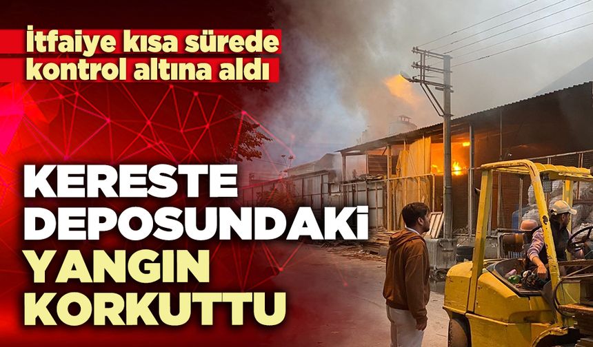 Kereste deposundaki yangın korkuttu