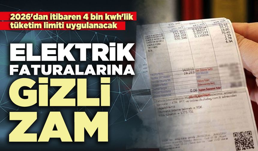 Elektrik faturalarına gizli zam