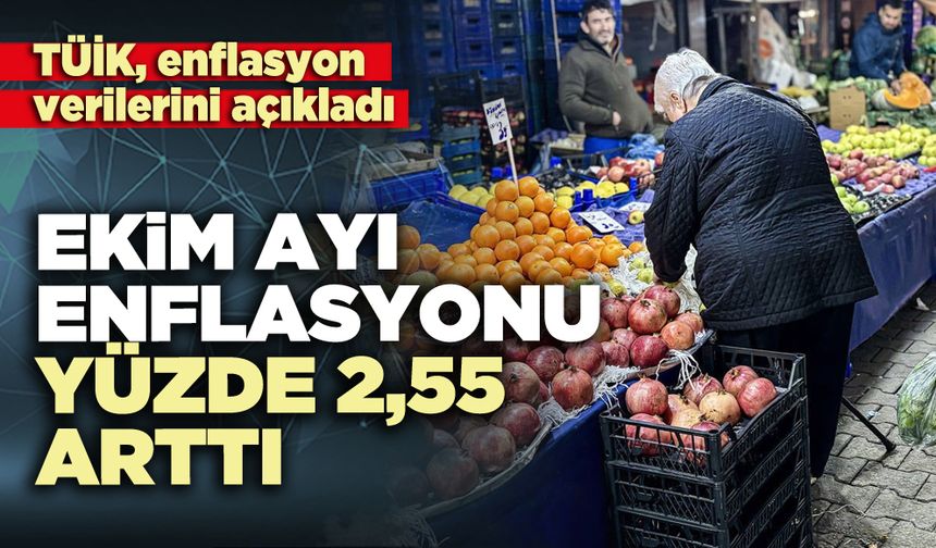 Ekim ayı enflasyonu yüzde 2,55 arttı