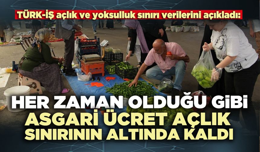 Asgari ücret açlık sınırının altında kaldı