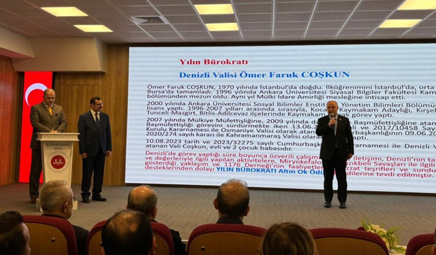 Denizli’de ‘2025 Altın Ok’ Ödülü Vali Coşkun’a verildi