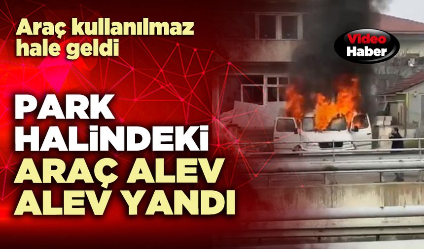 Park halindeki araç alev alev yandı