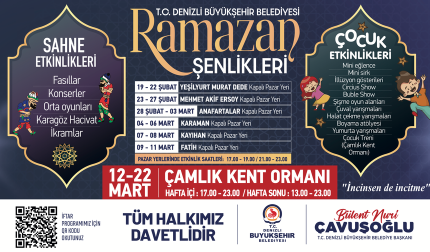 Denizli Büyükşehir Belediyesi Ramazan Şenlikleri 19-20 Şubat 2026 Popup Duyuru