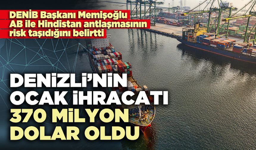 Denizli’nin ocak ihracatı 370 milyon dolar oldu
