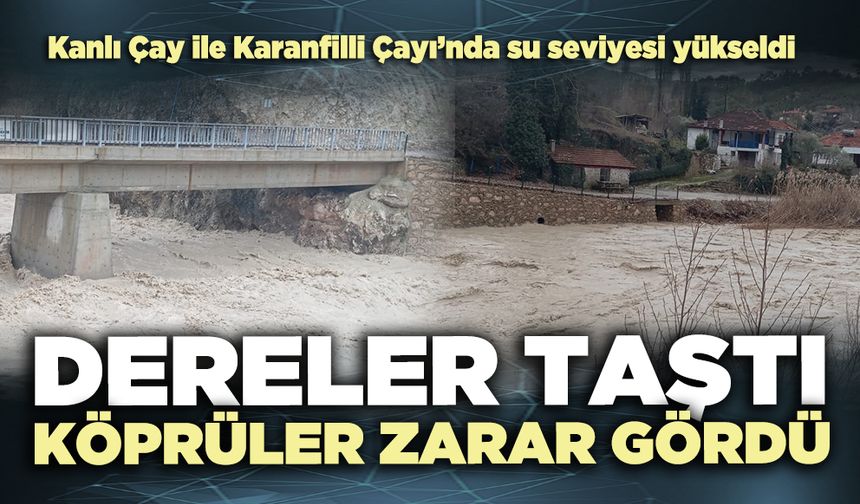 Dereler taştı köprüler zarar gördü