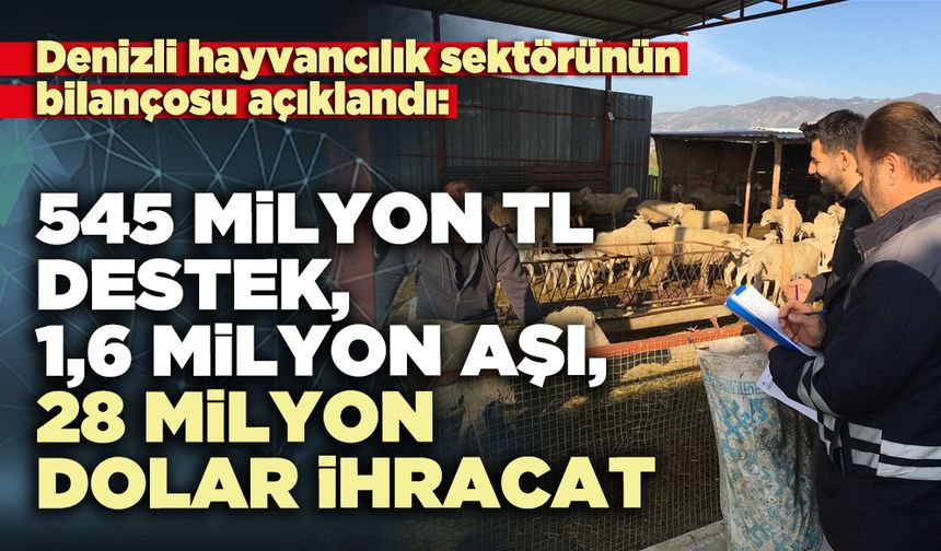 Hayvancılıkta  545 Milyon TL destek, 1,6 milyon aşı, 28 milyon dolar ihracat