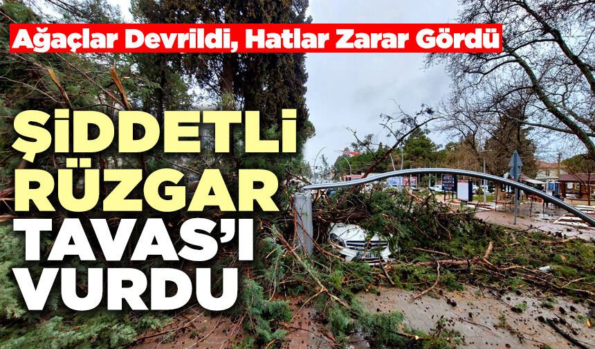 Şiddetli Rüzgar Tavas’ı Vurdu