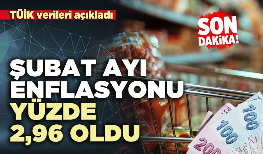 TÜİK açıkladı: Şubat ayı enflasyonu yüzde 2,96 oldu