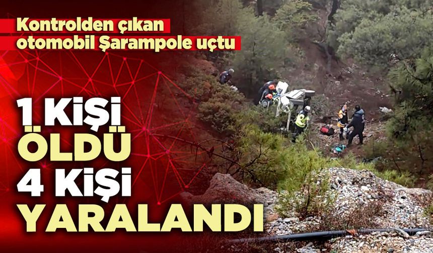 Kontrolden çıkan otomobil Şarampole uçtu: 1 kişi öldü, 4 kişi yaralandı